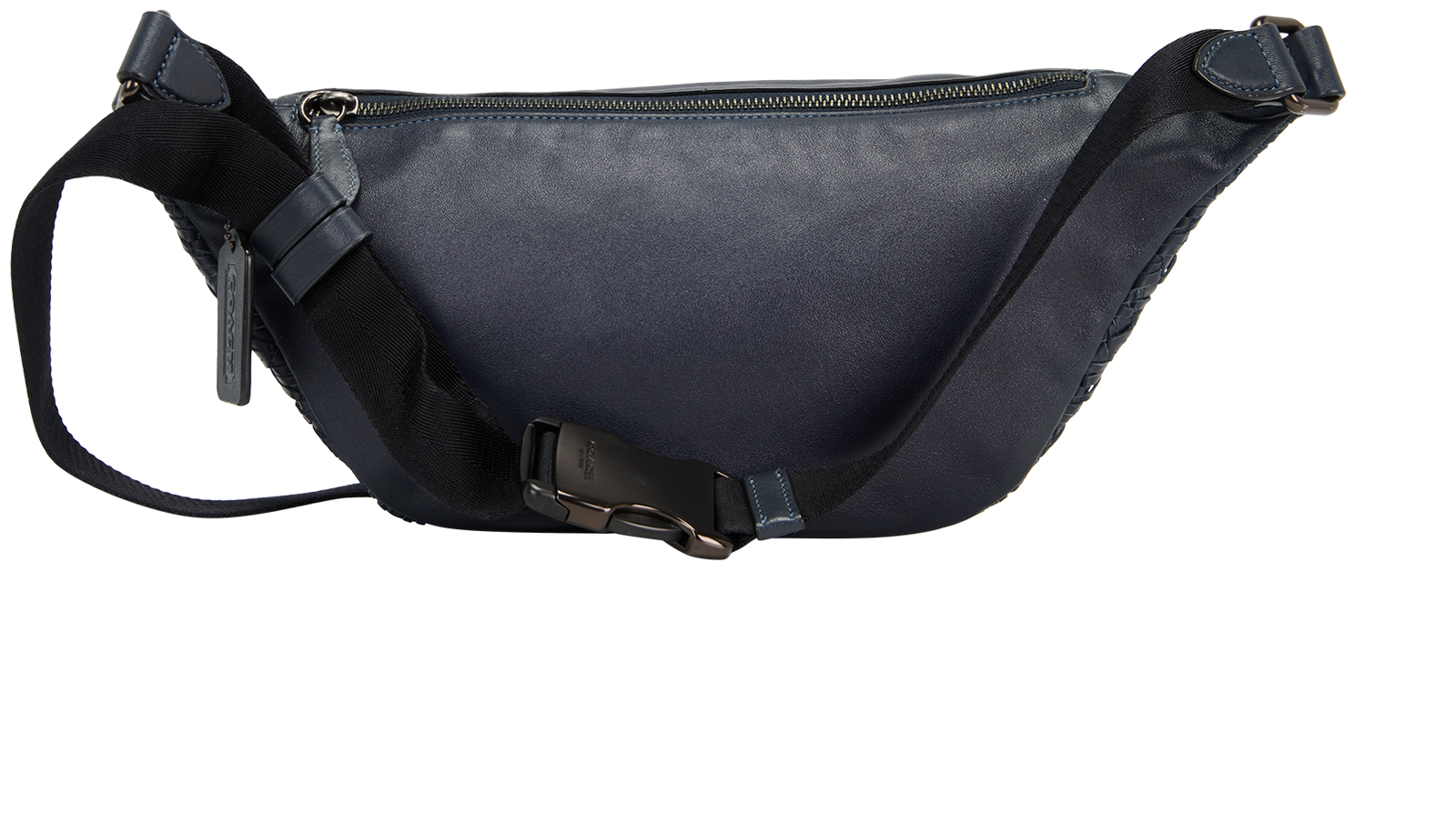 Belt Bag, &pound;120, Handbags, Blue, Leather, Back view